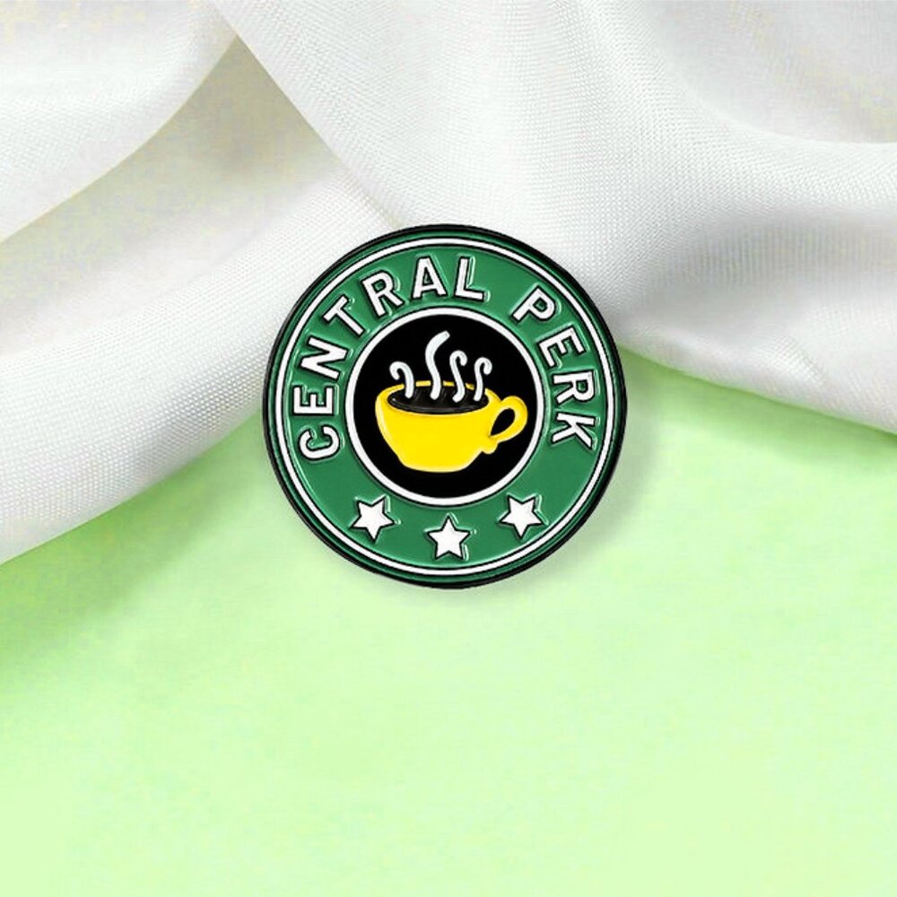 FRIENDS "CENTRAL PERK” OIL DRIPPED ENAMEL PIN LAPEL PIN BROOCH NWT